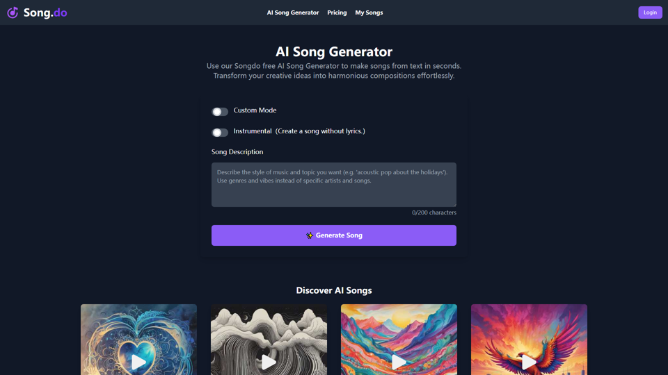 Free AI Song Generator ｜ Song.do