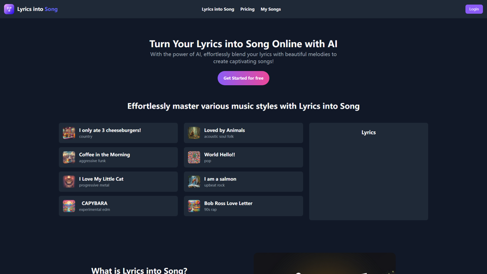 Lyrics into Song Online with AI