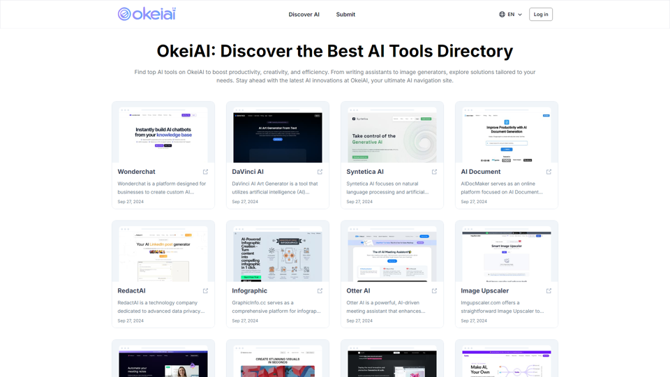 OkeiAI - Best AI Tools Directory for Productivity Boost