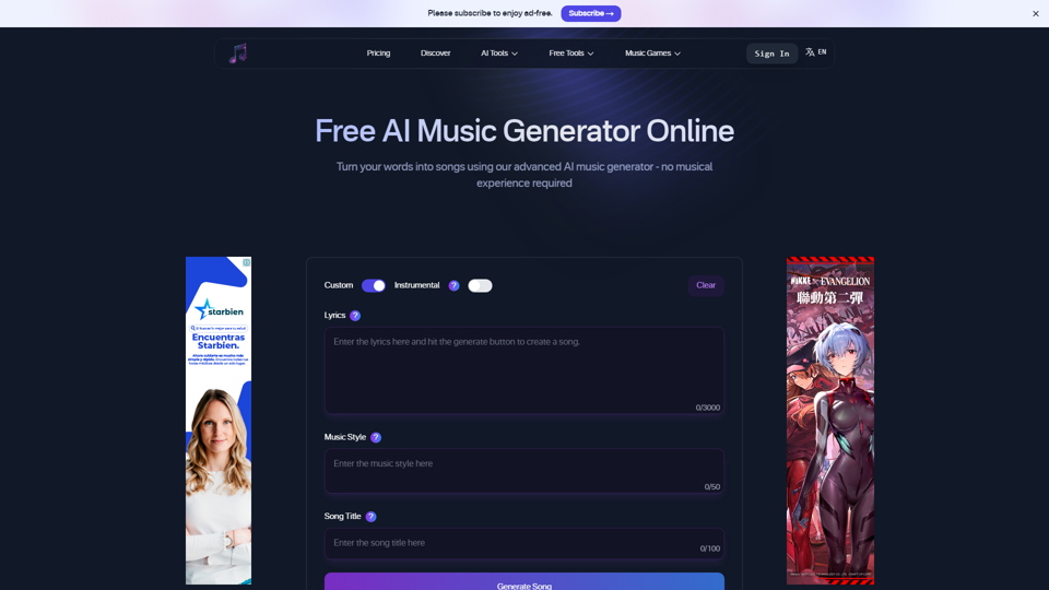 Free AI Music Generator Online | Muzix