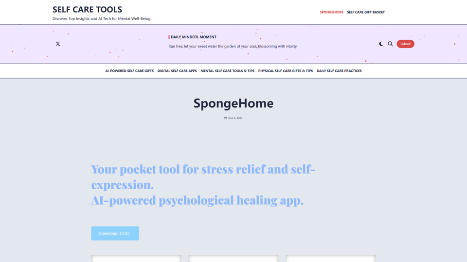 SpongeHome - Self Care Tools